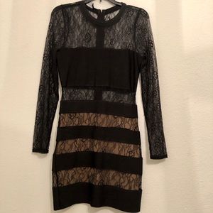 Bebe lace cut out mini dress